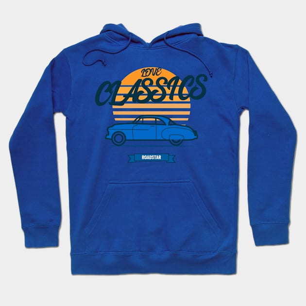 classic roadster blue car grade coffee Hoodie by AlindaEudoro431994